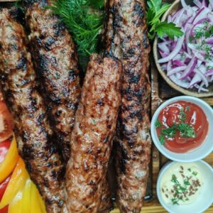 Люля-кебаб (свинина-говядина) с грибами